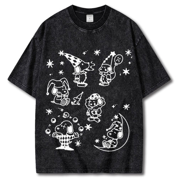 Snoopy Clown Party Unisex Vintage Washed Tee