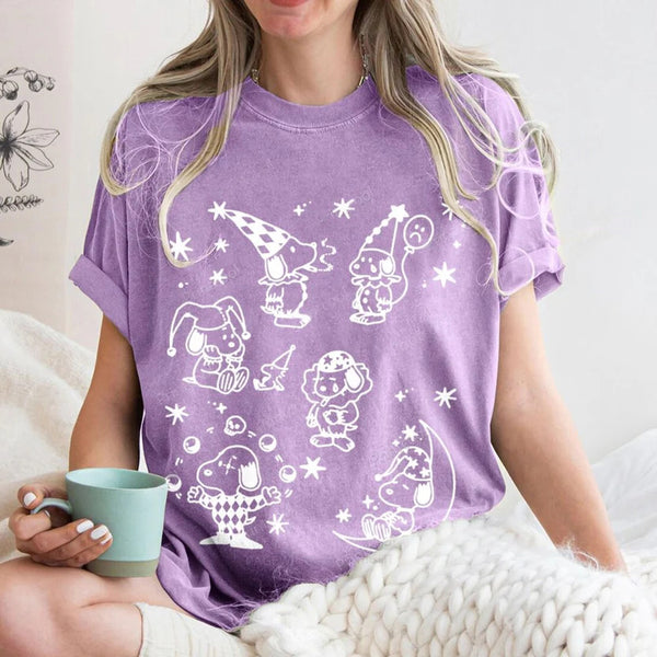 Snoopy Clown Party Unisex Vintage Washed Tee