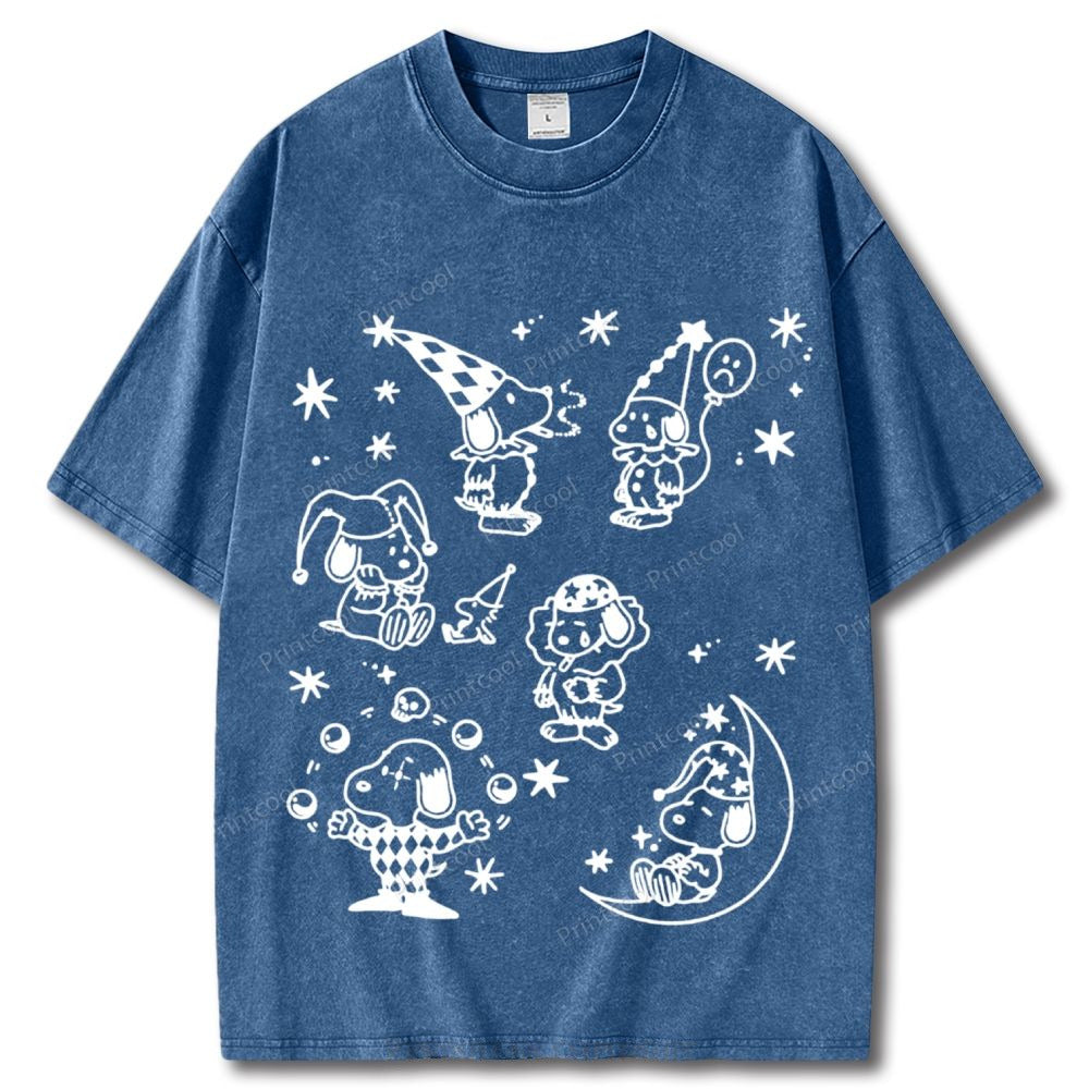Snoopy Clown Party Unisex Vintage Washed Tee