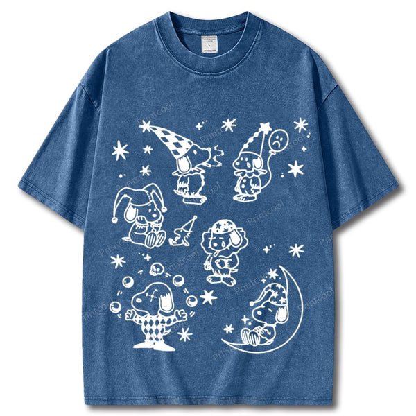Snoopy Clown Party Unisex Vintage Washed Tee