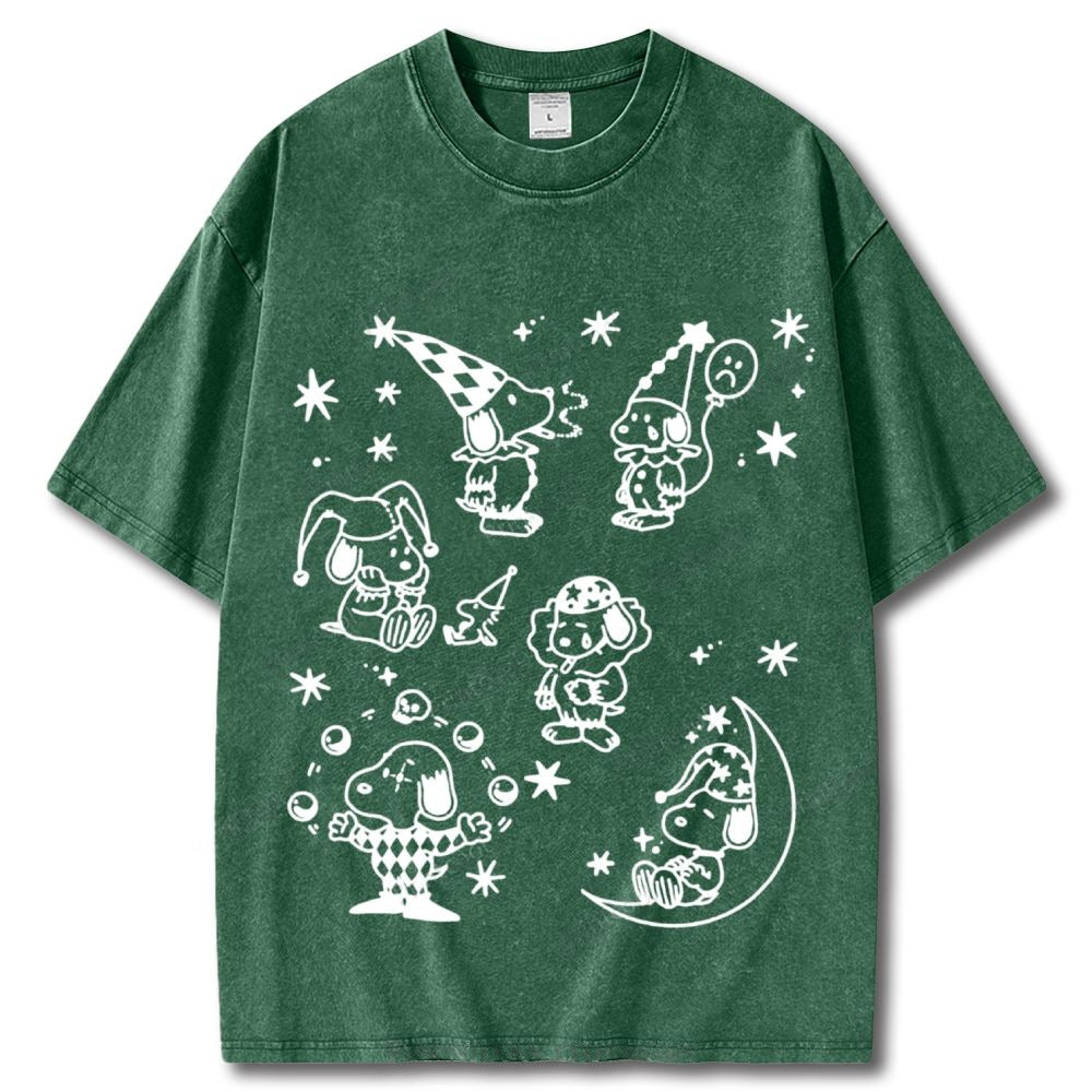 Snoopy Clown Party Unisex Vintage Washed Tee