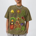 Various Carnivorous Plants Unisex Vintage Washed Tee