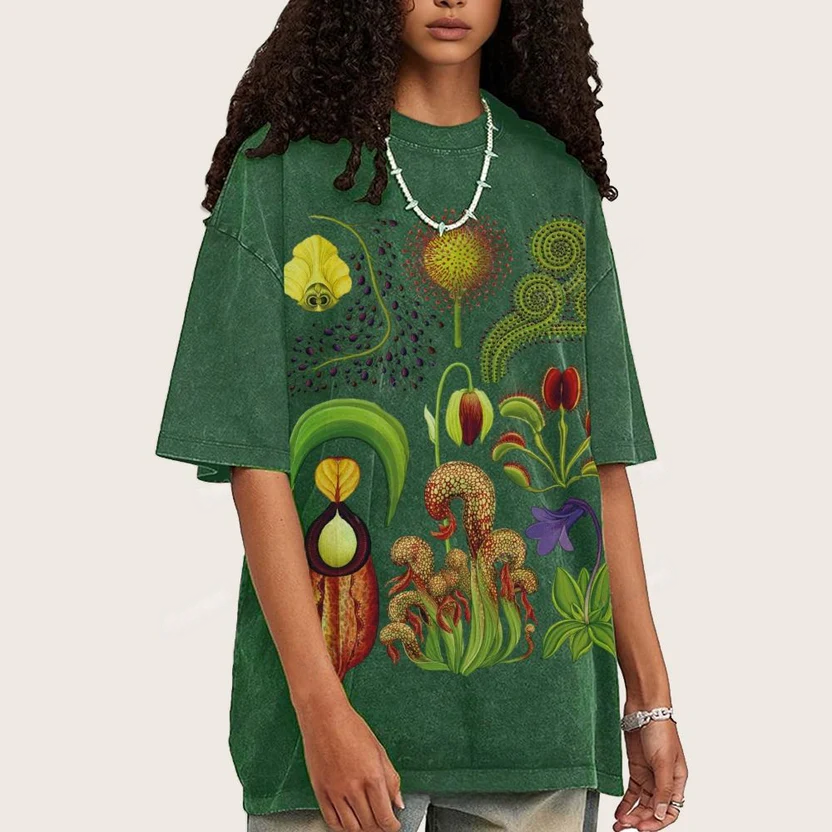 Various Carnivorous Plants Unisex Vintage Washed Tee