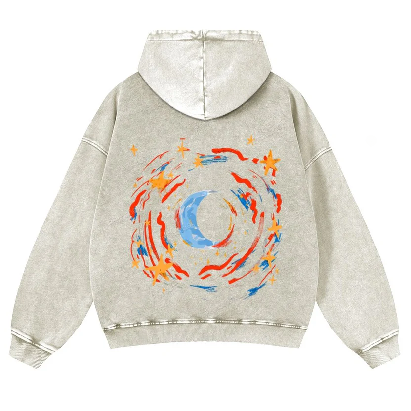 The Cosmic Rush Unisex Washed Cotton Zip Up Hoodie
