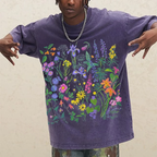 Plant Illustrations Unisex Vintage Washed Tee