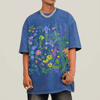 Plant Illustrations Unisex Vintage Washed Tee