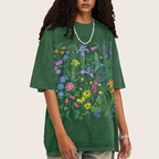 Plant Illustrations Unisex Vintage Washed Tee