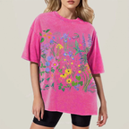 Plant Illustrations Unisex Vintage Washed Tee