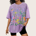 Plant Illustrations Unisex Vintage Washed Tee
