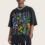 Plant Illustrations Unisex Vintage Washed Tee