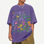 Plant Illustrations Unisex Vintage Washed Tee