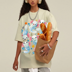 Playful Axolotl Puddle Unisex Vintage Washed Tee