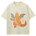 Pok¡§|mon Dragonite Unisex Vintage Washed Tee