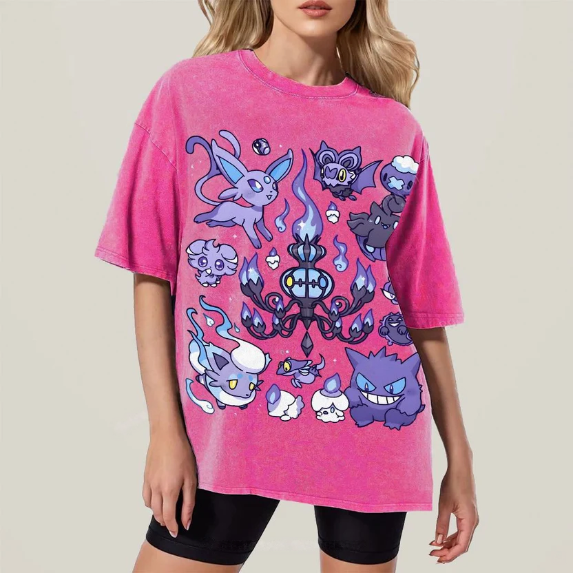 Ghost Type Pokémon Unisex Vintage Washed Tee