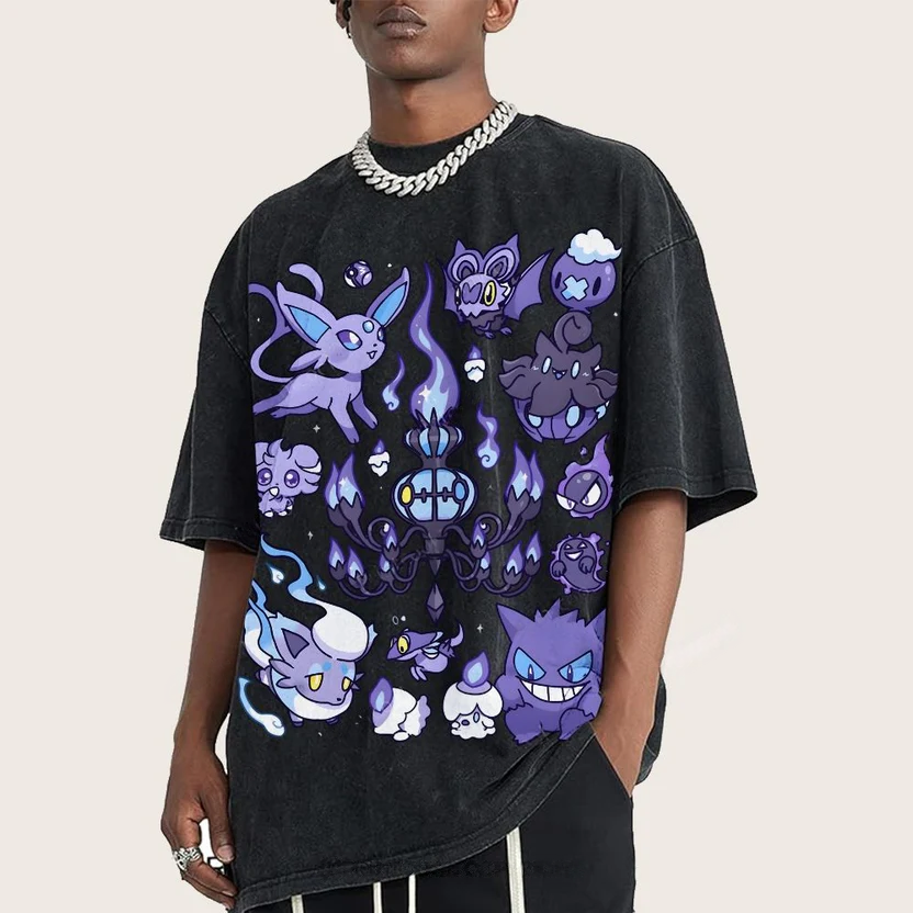 Ghost Type Pokémon Unisex Vintage Washed Tee