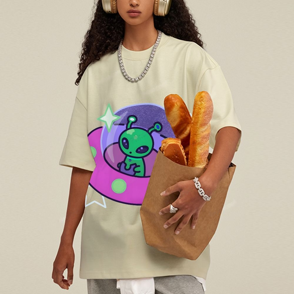Aliens Piloting Spaceships Unisex Vintage Washed Tee