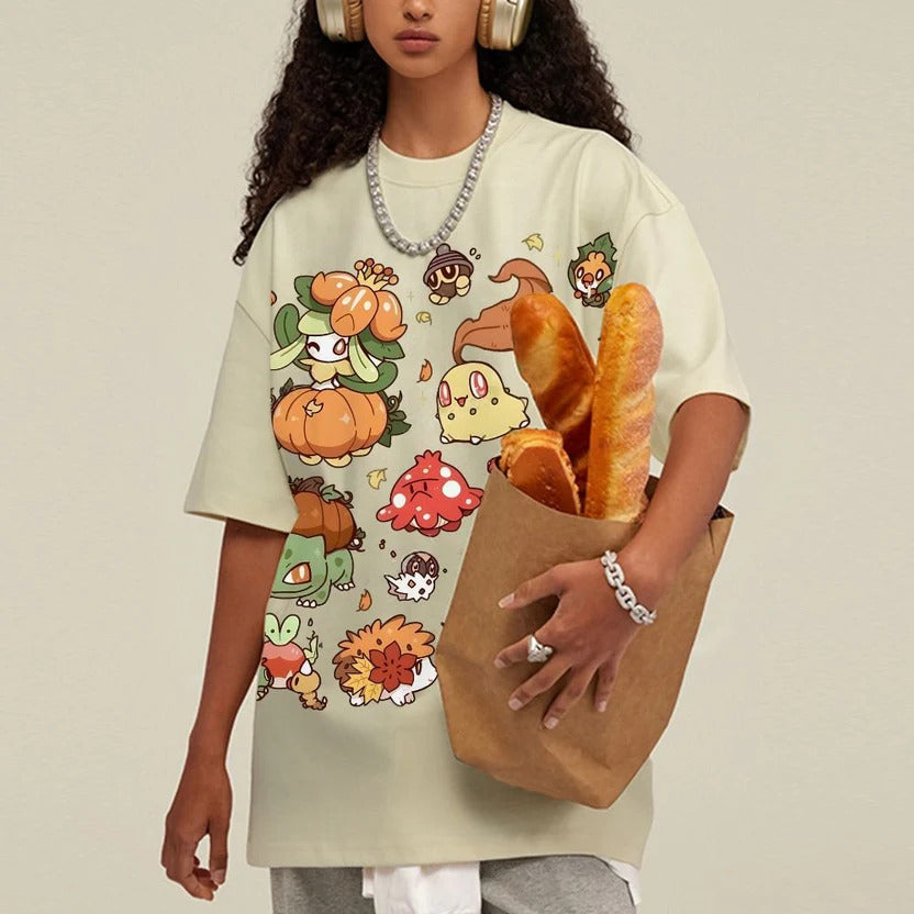 Autumn-Themed Pokémon Unisex Vintage Washed Tee