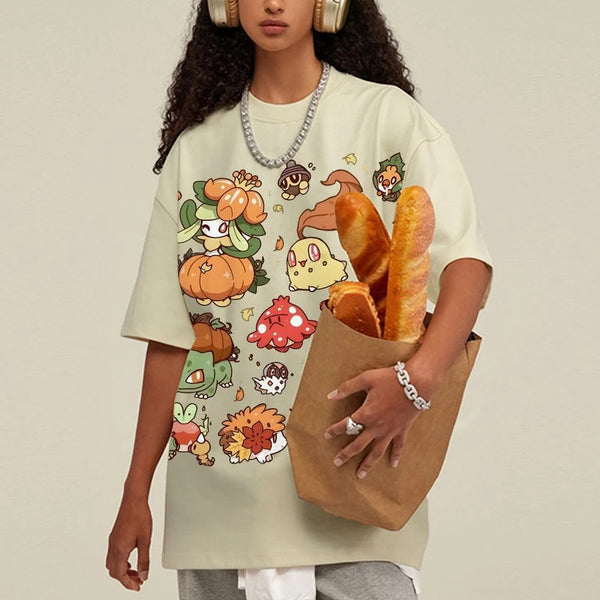 Autumn-Themed Pokémon Unisex Vintage Washed Tee