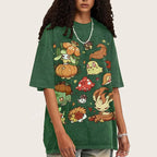 Autumn-Themed Pok¡§|mon Unisex Vintage Washed Tee