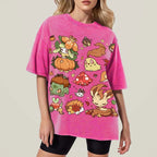 Autumn-Themed Pok¡§|mon Unisex Vintage Washed Tee
