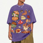 Autumn-Themed Pok¡§|mon Unisex Vintage Washed Tee