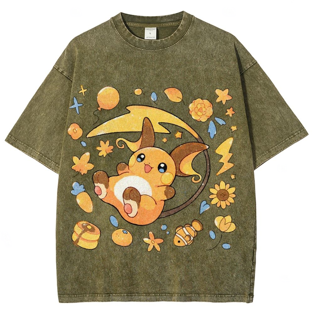 Pokémon Raichu Unisex Vintage Washed Tee