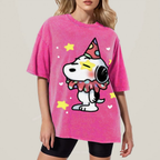 Cute Clown Snoopy Unisex Vintage Washed Tee