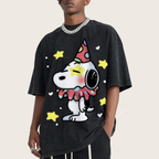 Cute Clown Snoopy Unisex Vintage Washed Tee