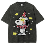 Cute Clown Snoopy Unisex Vintage Washed Tee