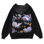"Breathe In Breathe Out" Opossum Casual Washed Hoodie