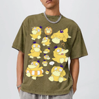 Cute Psyduck Unisex Vintage Washed Tee