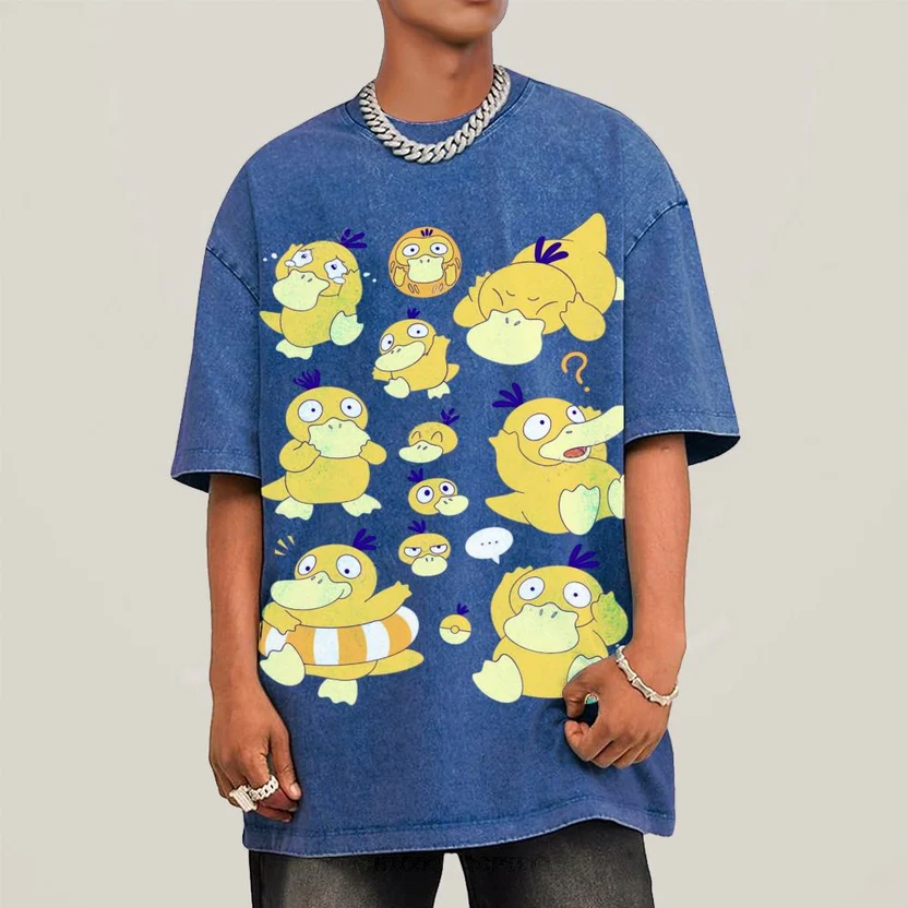 Cute Psyduck Unisex Vintage Washed Tee