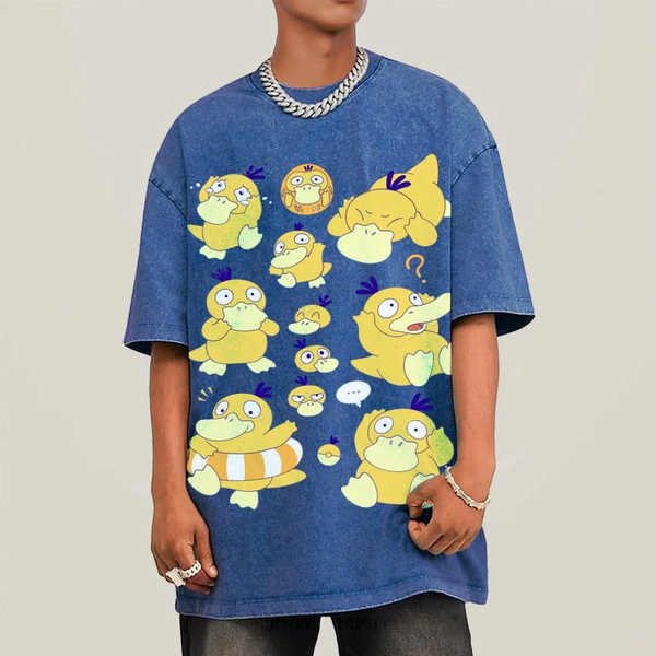 Cute Psyduck Unisex Vintage Washed Tee