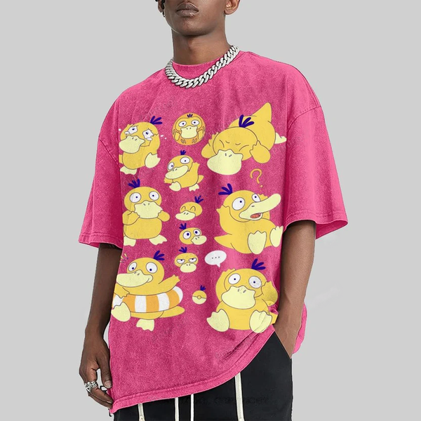 Cute Psyduck Unisex Vintage Washed Tee