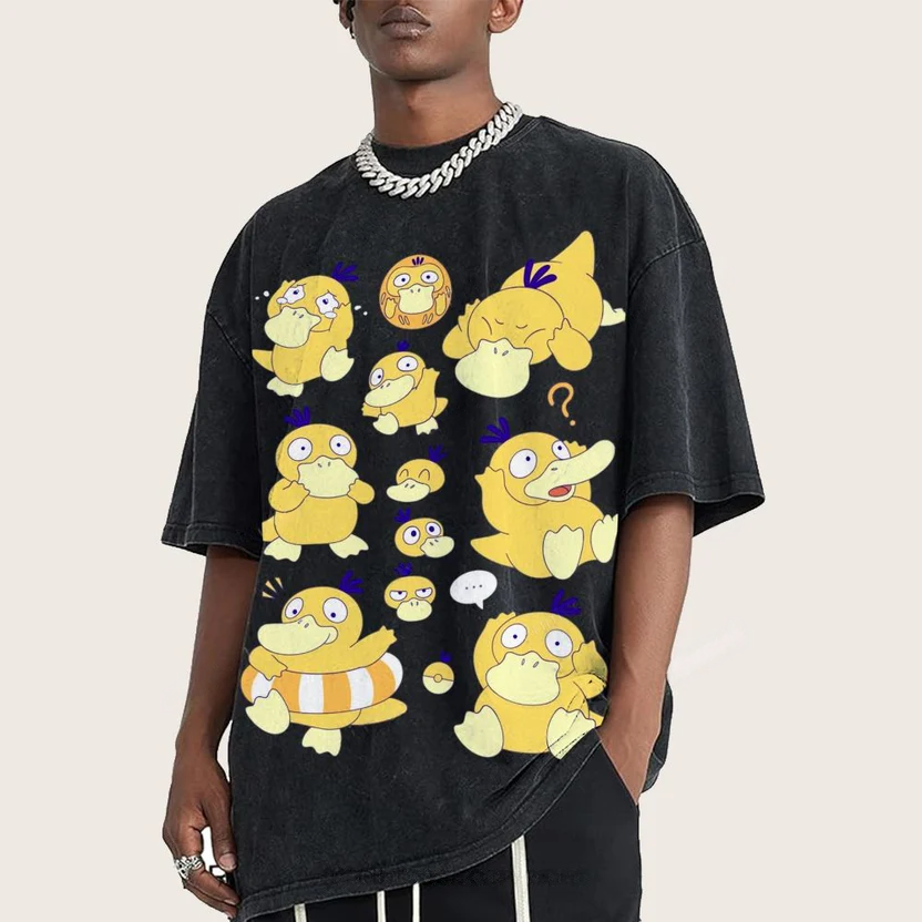 Cute Psyduck Unisex Vintage Washed Tee
