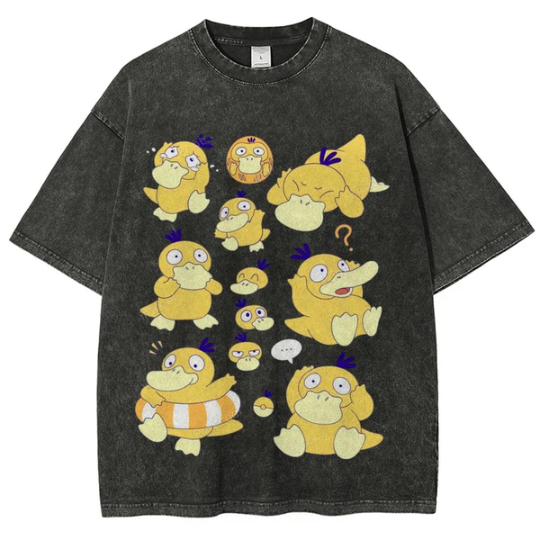 Cute Psyduck Unisex Vintage Washed Tee