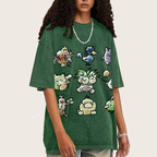 Cute Chibi Pokemon Unisex Vintage Washed Tee