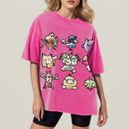 Cute Chibi Pokemon Unisex Vintage Washed Tee