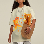 Two Goldfish Illustration Unisex Vintage Washed Tee