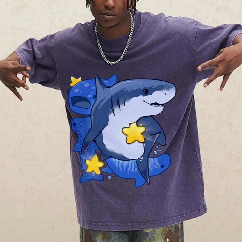 Star Shark Buddy Unisex Vintage Washed Tee