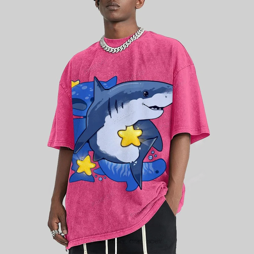 Star Shark Buddy Unisex Vintage Washed Tee