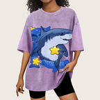 Star Shark Buddy Unisex Vintage Washed Tee