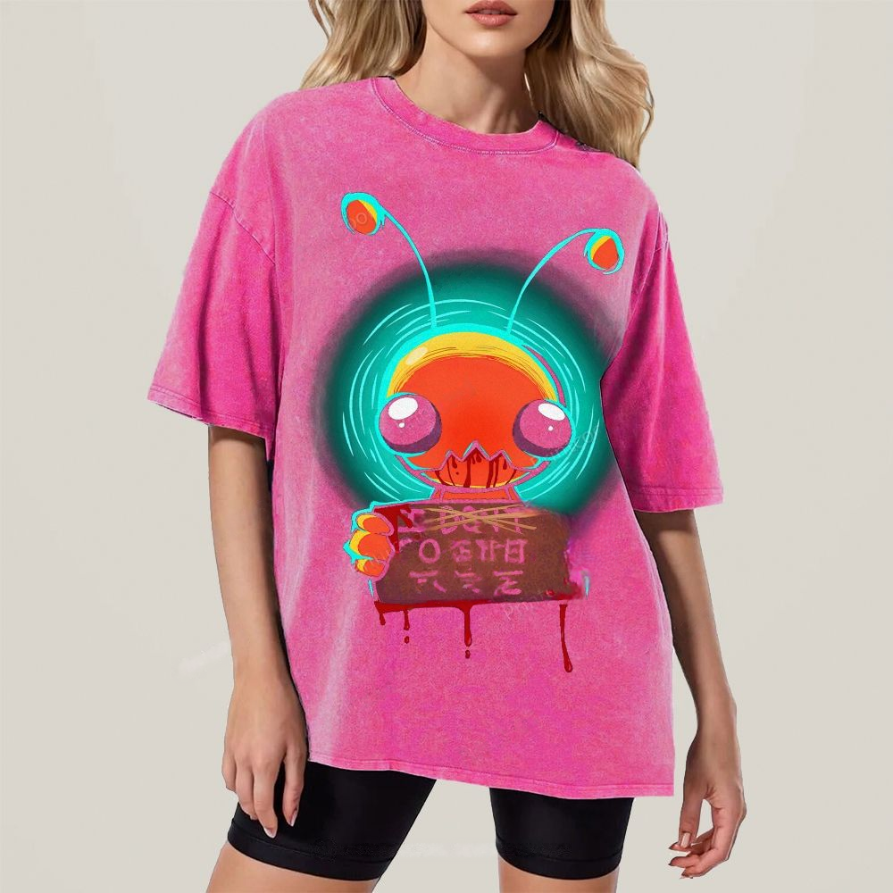 Alien Hominid Unisex Vintage Washed Tee