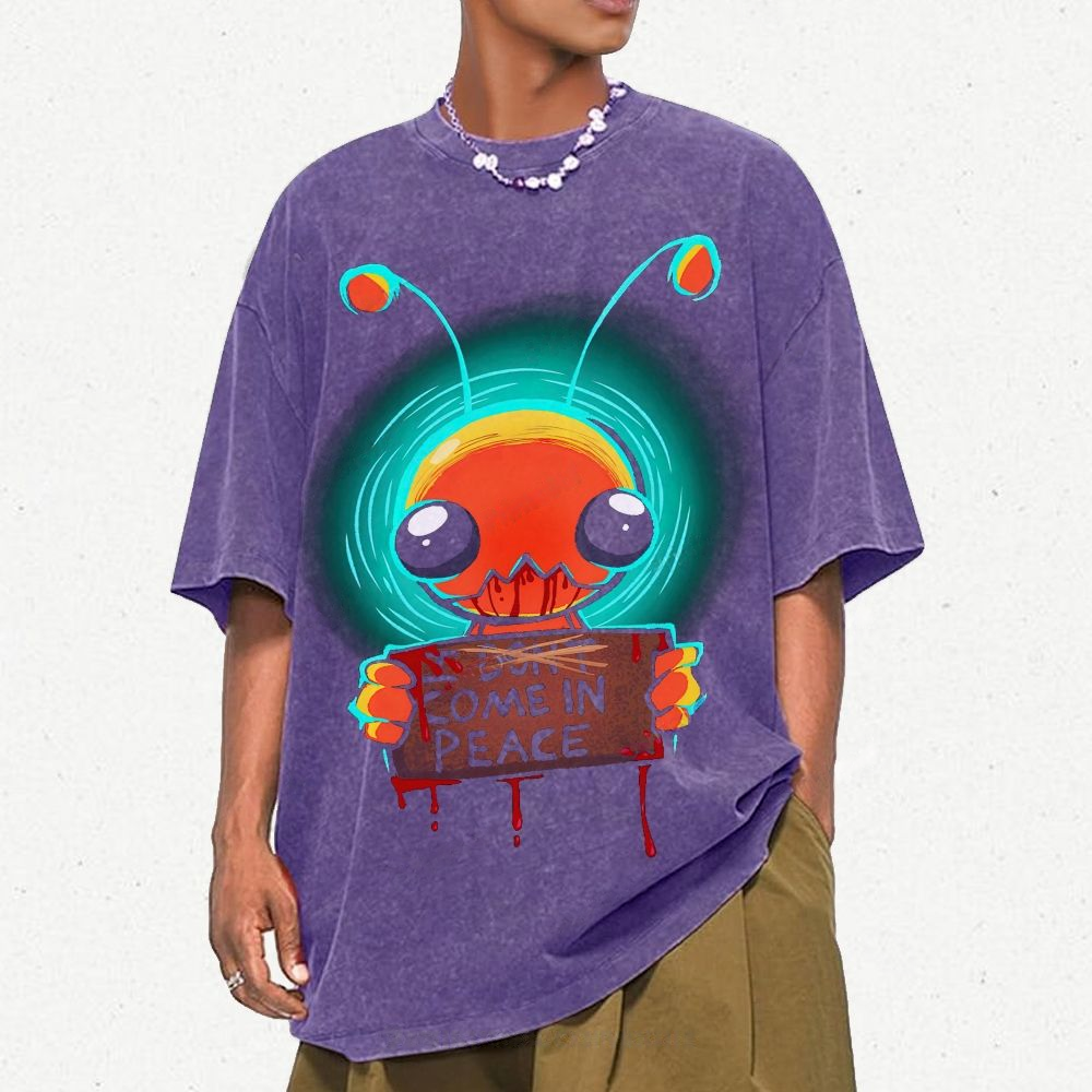 Alien Hominid Unisex Vintage Washed Tee