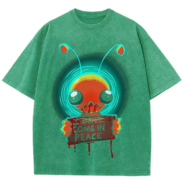 Alien Hominid Unisex Vintage Washed Tee