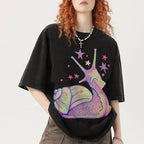 Pastel Starry Snail Dreamy Unisex Vintage Washed Tee