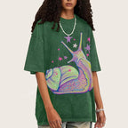 Pastel Starry Snail Dreamy Unisex Vintage Washed Tee