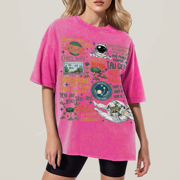 Project Hail Mary Sci Fi Quotes Unisex Vintage Washed Tee