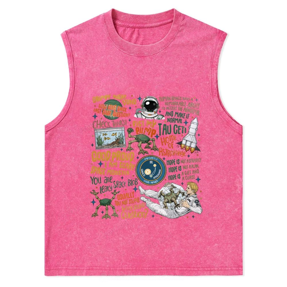 Project Hail Mary Sci Fi Quotes Unisex Washed Tank Top