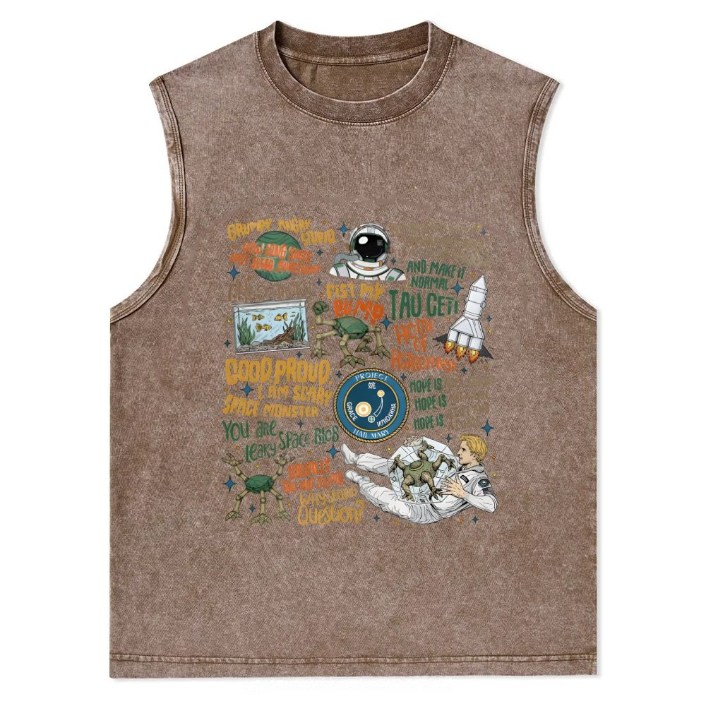 Project Hail Mary Sci Fi Quotes Unisex Washed Tank Top